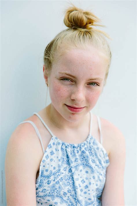 Portrait Of Tween Girl By Stocksy Contributor Helen Rushbrook Stocksy