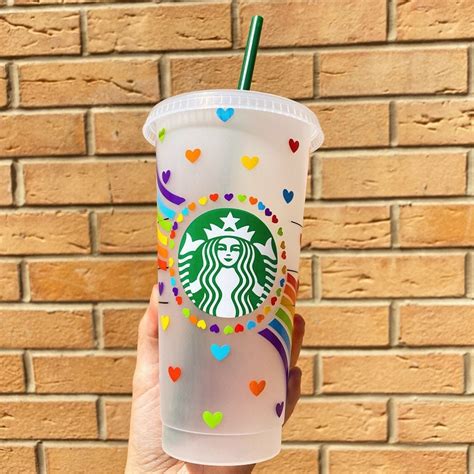 Pride Cup Starbucks Cold Cup With Rainbow Design Etsy Uk