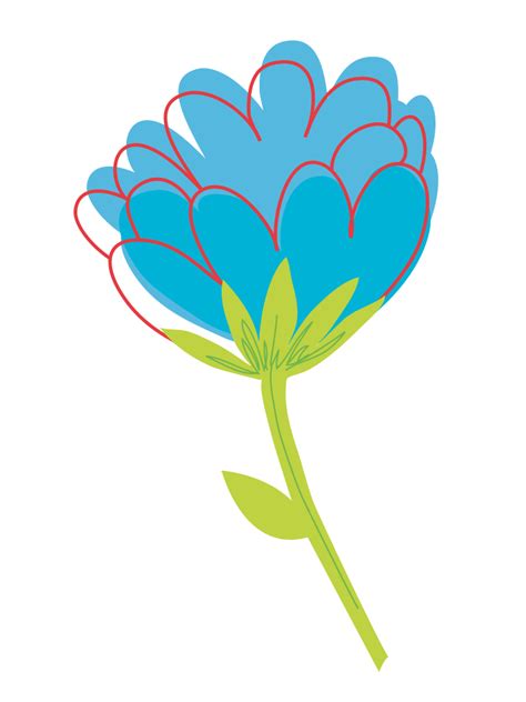 Onlinelabels Clip Art Blue Flower Vector