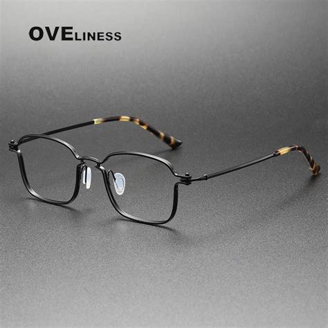 oveliness unisex full rim square titanium eyeglasses 5898 fuzweb