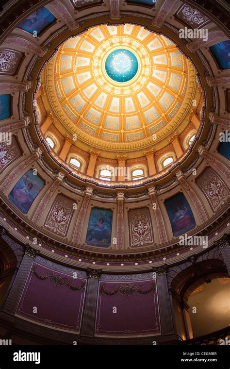Rotunda And Dome Of The Michigan State Capitol Building Lansing