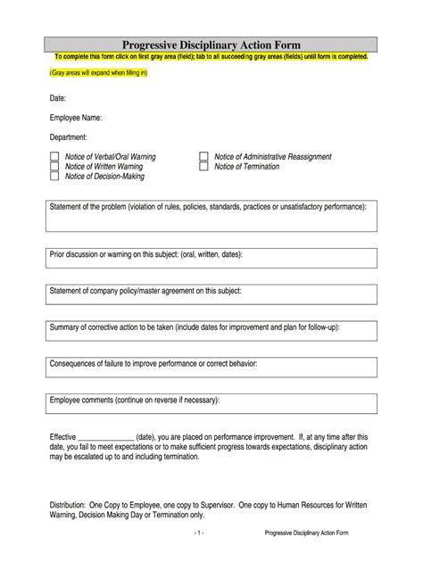 Progressive Discipline Form Fill Out And Sign Online Dochub