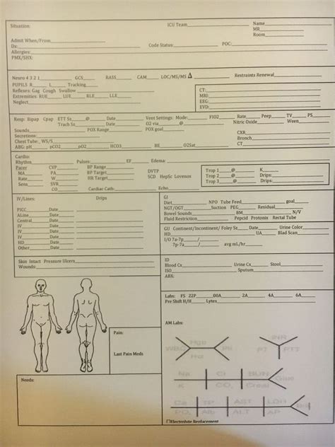Trauma Icu Report Sheets