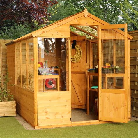 Wooden Greenhouse Storage Shed 10x6 Outdoor Garden Building Potting