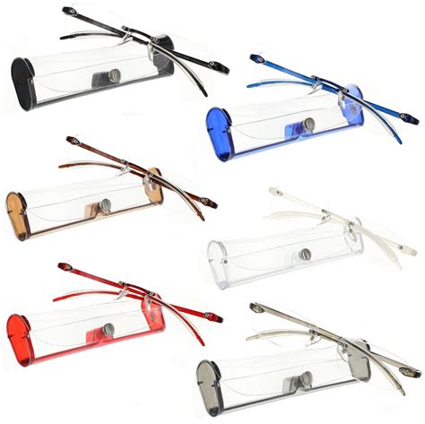 Fiore Lightweight Rimless 1 25 Reading Glasses With Case 6 Pack