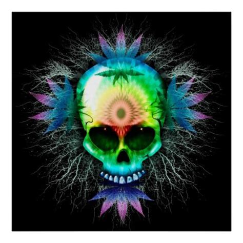 Psychedelic Skull Posters Skull Art Drawing Skull Artwork Dope Pop