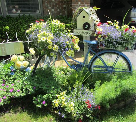 Repurpose Old Bike As Flower Garden My Bike Flowers Are