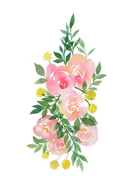 Download Watercolor Flower Garland at GetDrawings | Free download