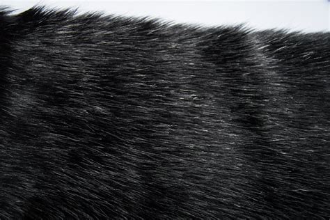Black fox imitation faux fur fabric by the meter - FakeFurShop.com