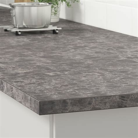 Kitchen cabinets that suit you and how you use your kitchen will save time and effort every time you cook (or empty the dishwasher). EKBACKEN Worktop - dark grey marble effect, marble effect ...
