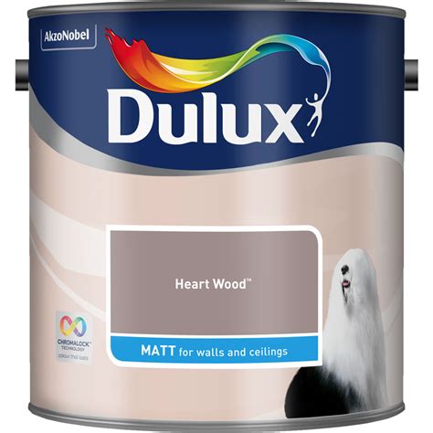 Dulux Matt Emulsion Paint Heart Wood 25l Wilko