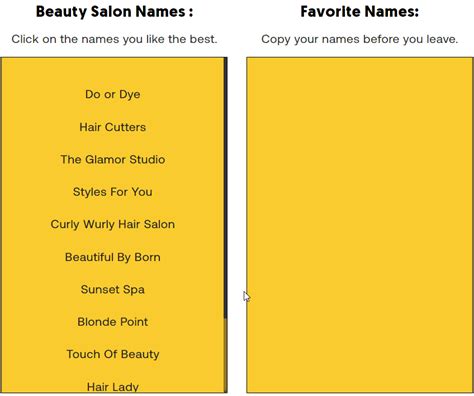 Near you 20+ beauty salons near you. Beauty Salon Name Generator | Unique Beauty Salon Name ...