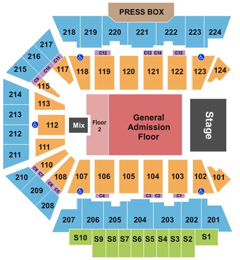 Visiting team bench in front of section 122. BMO Harris Bank Center Seating Chart - Rockford
