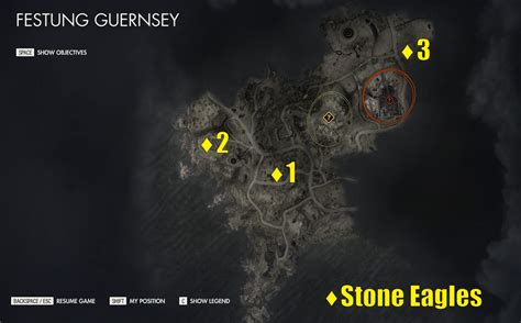Festung Guernsey Stone Eagles Locations Sniper Elite 5