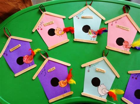 I covered my shoebox with craft paper because it had two. Bird House Craft - My Creative Barn