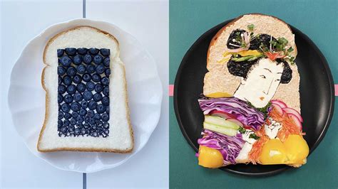 Brotscheiben Kunstwerke Von Manami Sasaki Das Auge Isst Mit