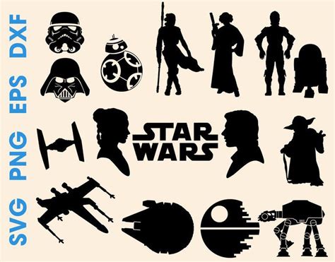 Wars silhouette svg Star silhouette files svg eps dxf Cuttable | Etsy