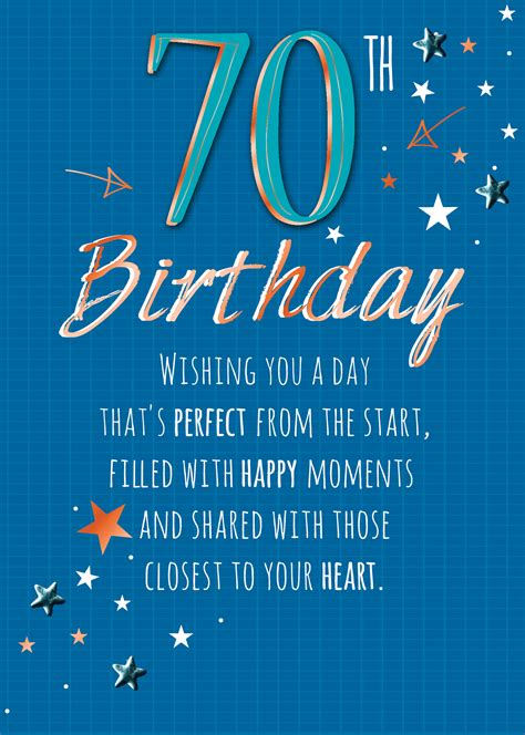 Male 70th Birthday Greeting Card Cards