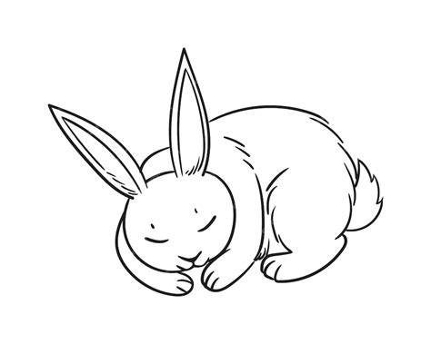 Premium Vector Doodle Sketch Of A Sleeping Rabbit Cute Rabbit