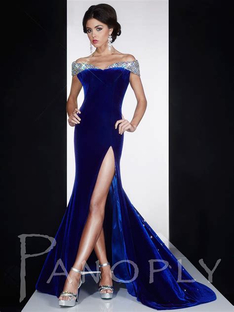Off The Shoulder Panoply Pageant Formal Gown 14593 Velvet Evening