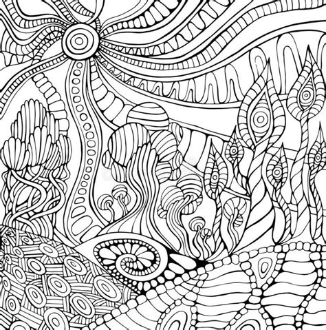 Doodle surreal landscape coloring page for adults ... Elephant coloring pages for adults are intricate and detailed, a wonderful coloring subject!