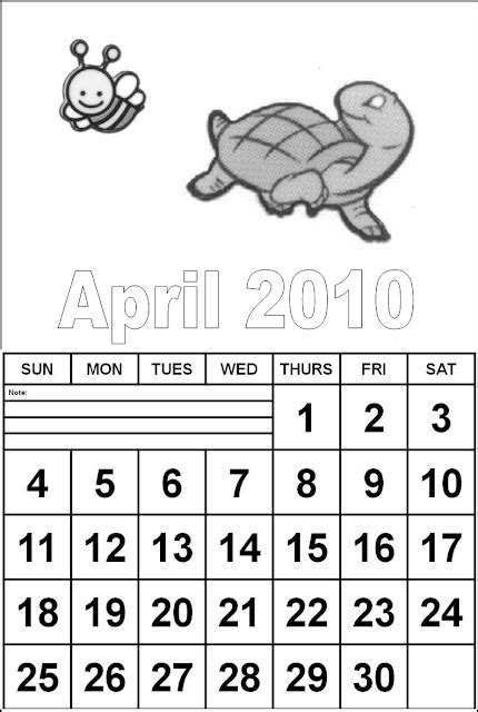 Njyloolus April 2010 Calendar