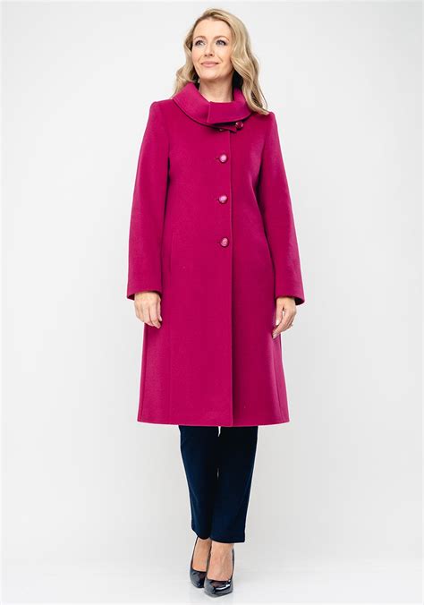 Christina Felix Shawl Collar Wool And Cashmere Coat Deep Pink Mcelhinneys
