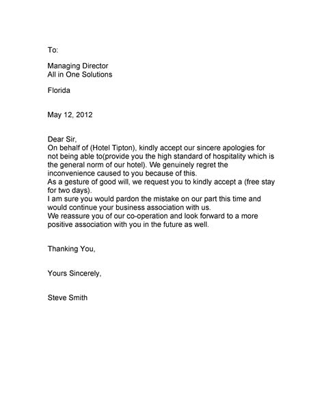 Sample Apology Letter 1 Download Apology Letter For F