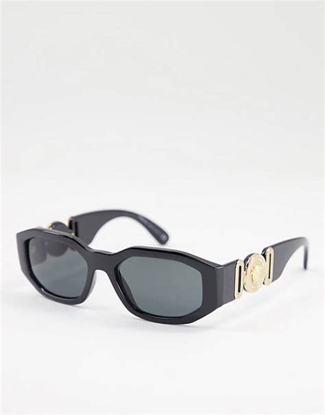 Versace Rectangle Sunglasses In Black Asos