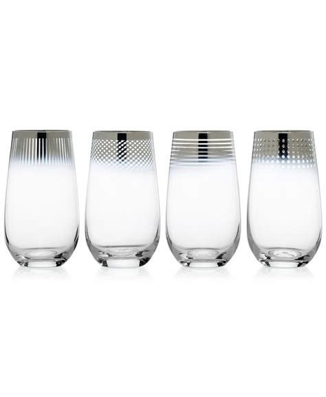 Mikasa Cheers Collection Metallic Ombré Highball Glasses Set Of 4