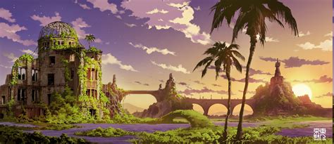 61 Cool Anime Landscape Wallpapers On Wallpapersafari