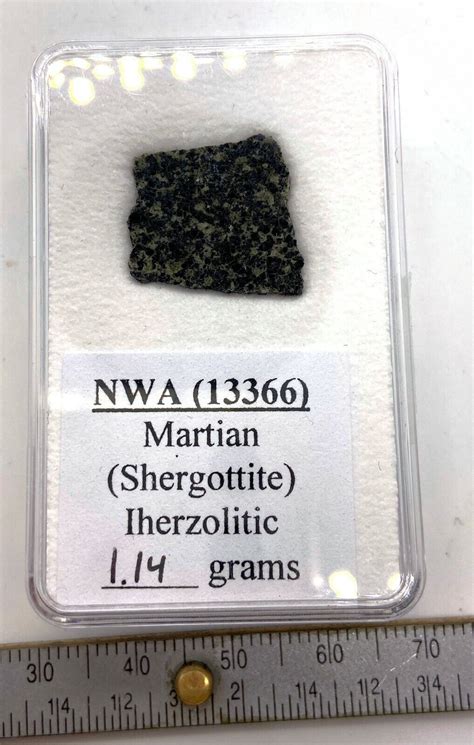 Martian Meteorite Slice 114 Gram Of Nwa 13366 Mars Shergottite Ebay