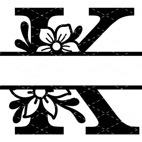 K Split Letter Monogram Svg