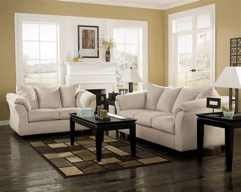 We ordered a full living room and dining set. ashley furniture, living spaces, darcy-stone, sofa & loveseat