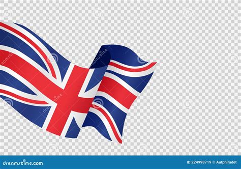 Waving Flag Of UK Isolated On Png Or Transparent Background Symbols Of