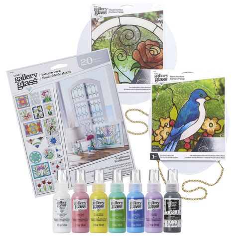 Gallery Glass Stained Glass Acrylic Paint Starter Kit 10 Piece Glass Paint Set Including 2