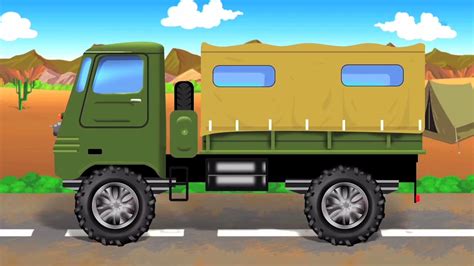 tentara truk mobil garasi kartun  anak populer anak video