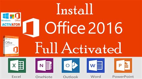 How To Install Microsoft Office 2016 Full Activated Youtube