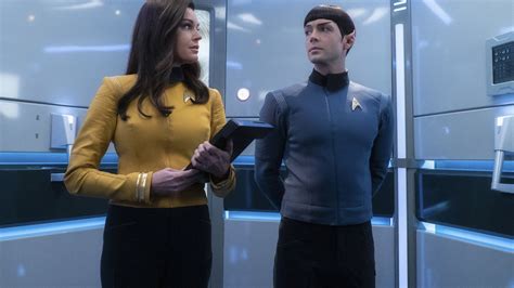 Ethan Peck Rebecca Romijn Spock Una Chin Riley Hd Star Trek Strange New