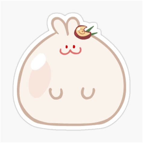 Cookie Run Moon Rabbit Cookie But Fluffy Sticker For Sale By Uhhhserena Redbubble