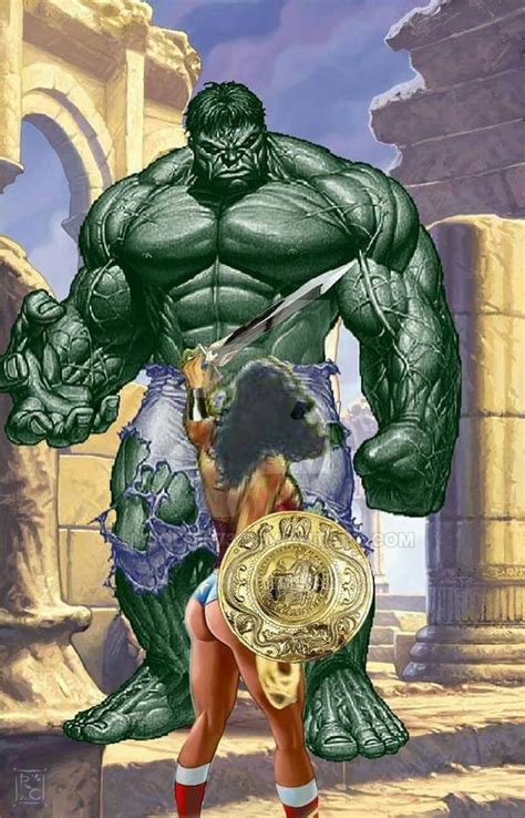 Hulk Fan Art Wonder Woman Vs Hulk Prints Added Together To Make A Picture By Mjolnir73