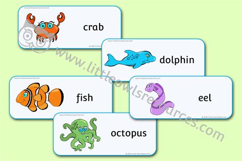 Free Sea Animals Words Early Years Eyfs Printable Resource — Little