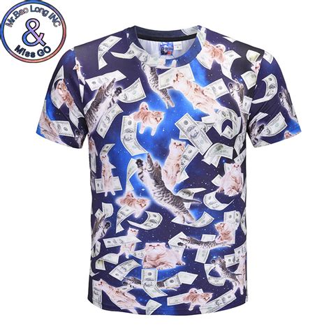 3d Space Galaxy Cat Print T Shirt Men Women 2018 Summer Slim Fit Short Sleeve Tee Shirt Homme