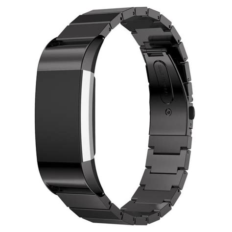 Fitbit Charge 2 Armband Metall Schwarz Smartwatcharmbaenderde