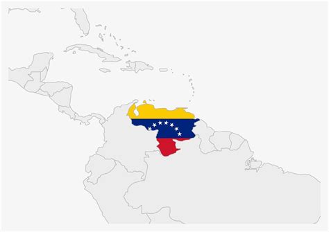 Venezuela Map Highlighted In Venezuela Flag Colors 12857704 Vector Art