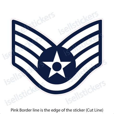 Air Force Staff Sergeant Rank E5 Bumper Sticker Window Decal