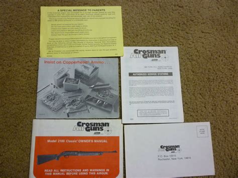 Crosman Air Guns Model 2100 Classic Owners Manual And Other Paperworkの