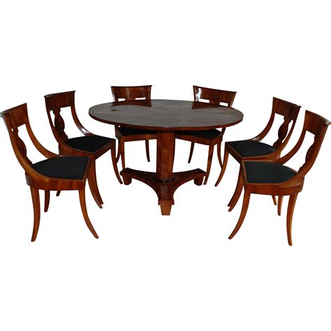 Biedermeier dining table and six chairs, Germany early 1900 century from martin-bohn on RubyLUX