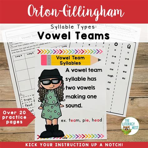 Syllable Types Vowel Teams And Vowel Diphthongs Orton Gillingham