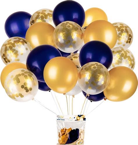 Gold Confetti Balloons And White Balloons For Gold Metallic Balloons